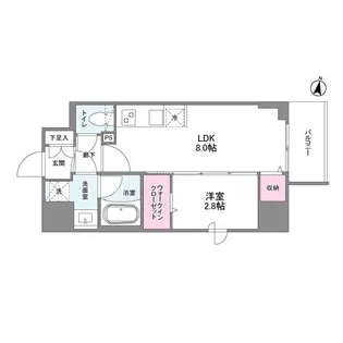 シーズンフラッツ梅田NORTH【2階】の間取り