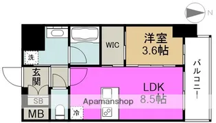 リヴェント福島【6階】の間取り