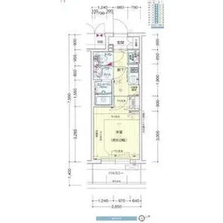 プレサンス新大阪ザ・シティ【1階】の間取り