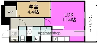 ロイジェント玉川【8階】の間取り