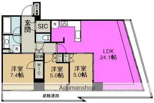 BRILLIA TOWER堂島【23階】の間取り