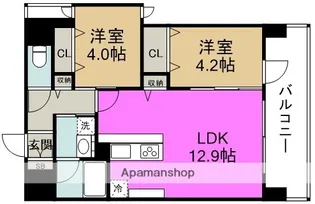 スプランディッド梅田WEST【8階】の間取り