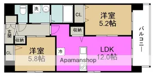 アリアソワン福島鷺洲【5階】の間取り