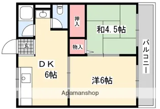 中ノ山ハイツ【2階】の間取り