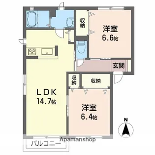 オンフルール【2階】の間取り