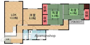 私市ロイヤルマンション【2階】の間取り