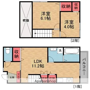 キャルムコート星田【2階】の間取り