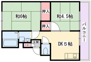 石橋ハイツ【2階】の間取り