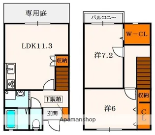 ルシアコート村野【1階】の間取り