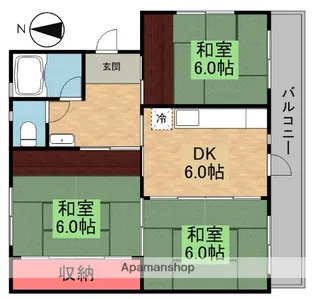男山第3住宅210棟【2階】の間取り