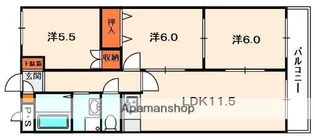 ウエストサイド楠葉【3階】の間取り