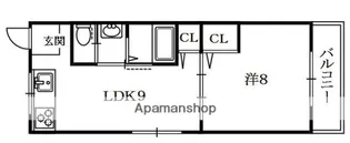 シャンテー香里ヶ丘Ⅲ【4階】の間取り