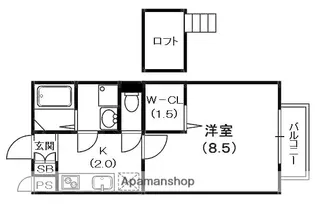 ロベリア枚方 A棟【2階】の間取り