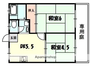 ハイツシャローム【1階】の間取り