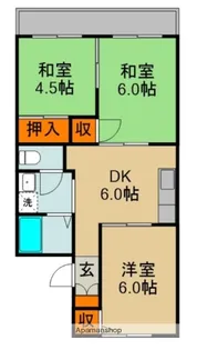 K.サンハイツA【2階】の間取り