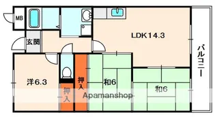 ヒルサイドテラス牧野【3階】の間取り