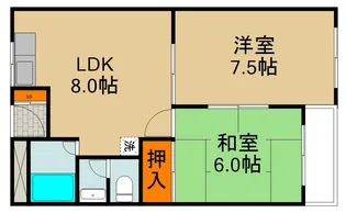 コーポ城垣【2階】の間取り