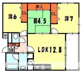 CASA CARA【1階】の間取り