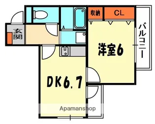 ハイツ中道【1階】の間取り