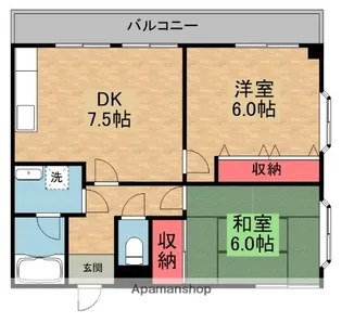 男山オークマンション【4階】の間取り