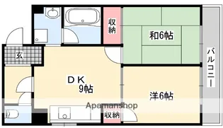 パレ東中振【2階】の間取り