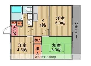 第二メゾン扇【2階】の間取り