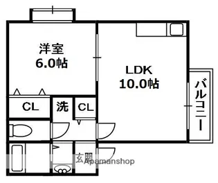サニーハウス南【1階】の間取り