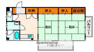 翠香園コーポ百合第二【2階】の間取り
