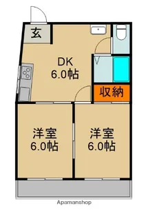 沖町ジュンハイツ【3階】の間取り