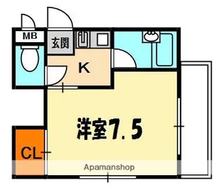 栄町グリーンハイツ【2階】の間取り