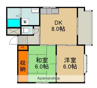 2LDKの間取り画像