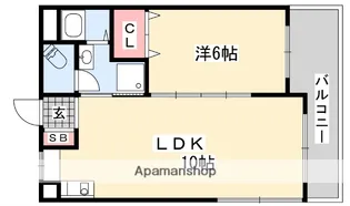 コーポラス喜山荘【4階】の間取り
