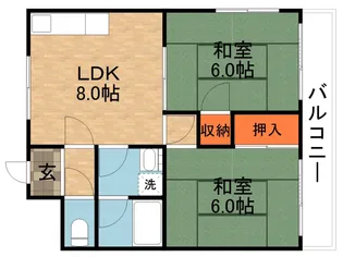 スカイハイツ【2階】の間取り
