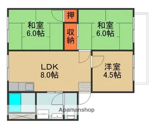 サンノースサンライフ【2階】の間取り