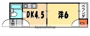 スカイハイツ香里【1階】の間取り