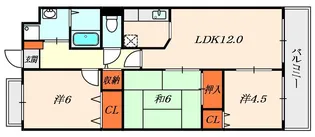 フェリース樟葉【2階】の間取り