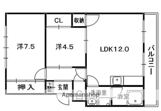伸晃マンション【1階】の間取り