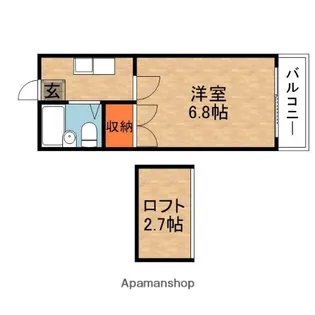 レオパレス牧野第一【2階】の間取り