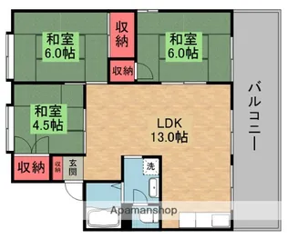 セジュール男山【1階】の間取り