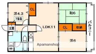リバーサイドくずはⅠ【1階】の間取り