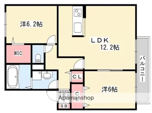 ルミエール東中振C棟【1階】の間取り