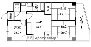 ウエストサイド【5階】の間取り