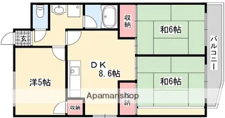 ウエストサイド【5階】の間取り