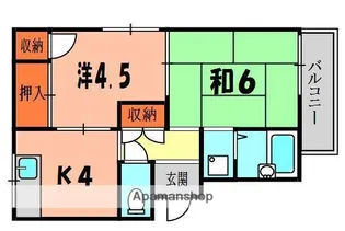 ワールドライフ中田【2階】の間取り