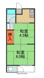 太陽マンション 西棟【2階】の間取り