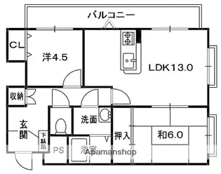 ドミシル谷辻【2階】の間取り