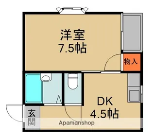 1DKの間取り画像
