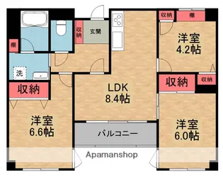 楠葉並木レジデンススクエア【3階】の間取り