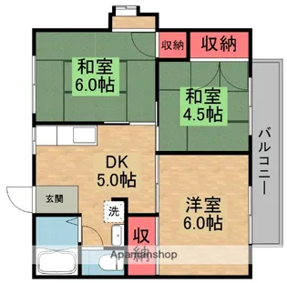 長谷ガーデンハイツ【2階】の間取り