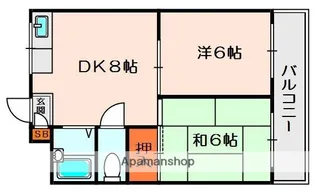 第1ミハマハイツ【2階】の間取り